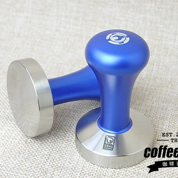 

58mm Coffee Tamper Blue DIY Barista Espresso maker Grinder Handmade Coffee Tamper Machine Press Flat Base