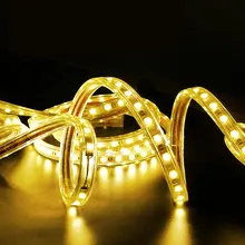 IP65 AC220V Светодиодная лента с европейской вилкой, гибкий SMD5050 220 В, ленточный светильник для наружного использования, 60 Светодиодный, s 1 м до 25 м, разные цвета, светодиодный ремешок