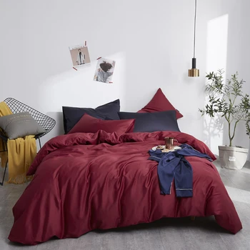 

Classic Bedding Set 5 Size Wine red Winter Cotton Warm Solid Color Home Textiles 1pcs Duvet Cover