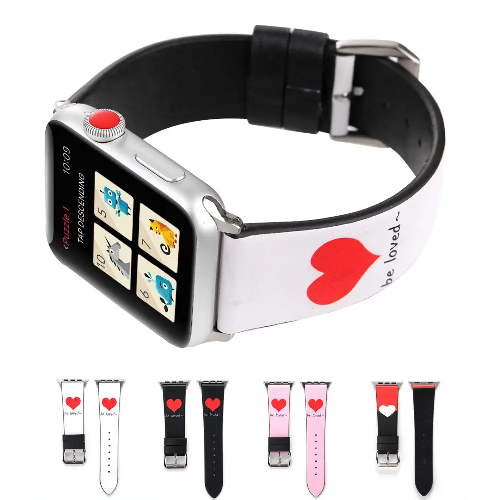 

Couple strap for Apple watch band 44 mm 40mm iWatch band 42mm 38mm Genuine Leather bracelet watchband for Apple watch 4 3 2 1