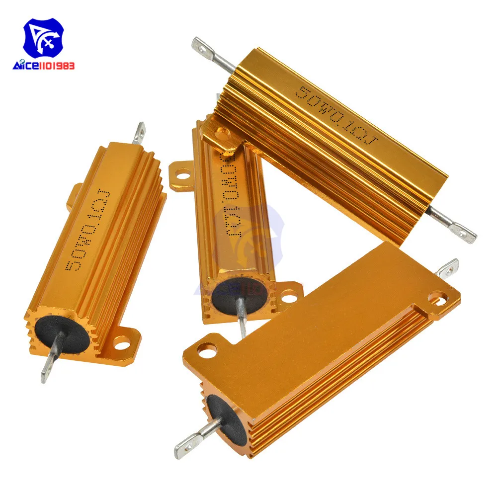 

diymore 50W 0.1R -1KΩ ±5% Wirewound Resistor Electronic Aluminium Shell Resistor for LED Light Frequency Divider Servo Industry