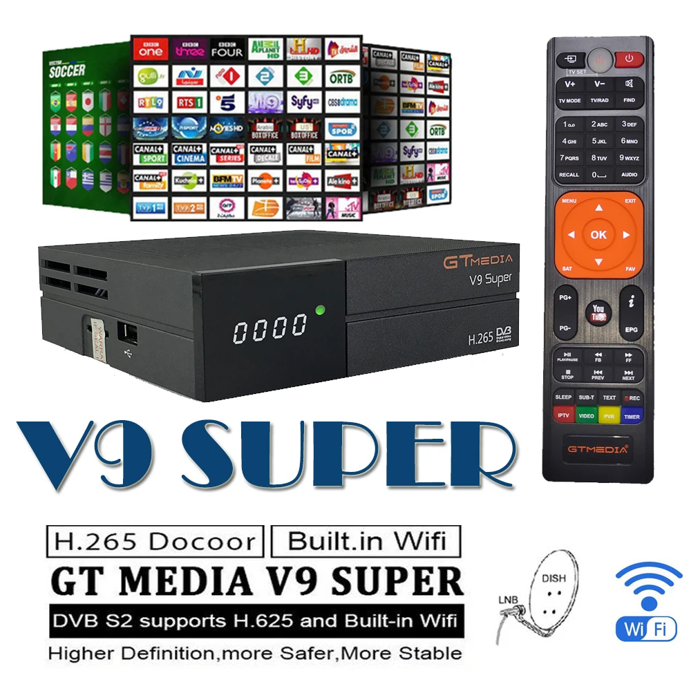 Новый Супер Спутниковый ресивер GTmedia V9 Freesat супер обновленный V8 Nova с Cline для 1 года