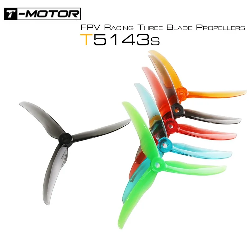

12 Pairs 24PCS T-motor T5143S 5143 3-blade Propeller 5.1inch POPO Compatible Props 5mm Mounting Hole for RC Drone FPV Racing