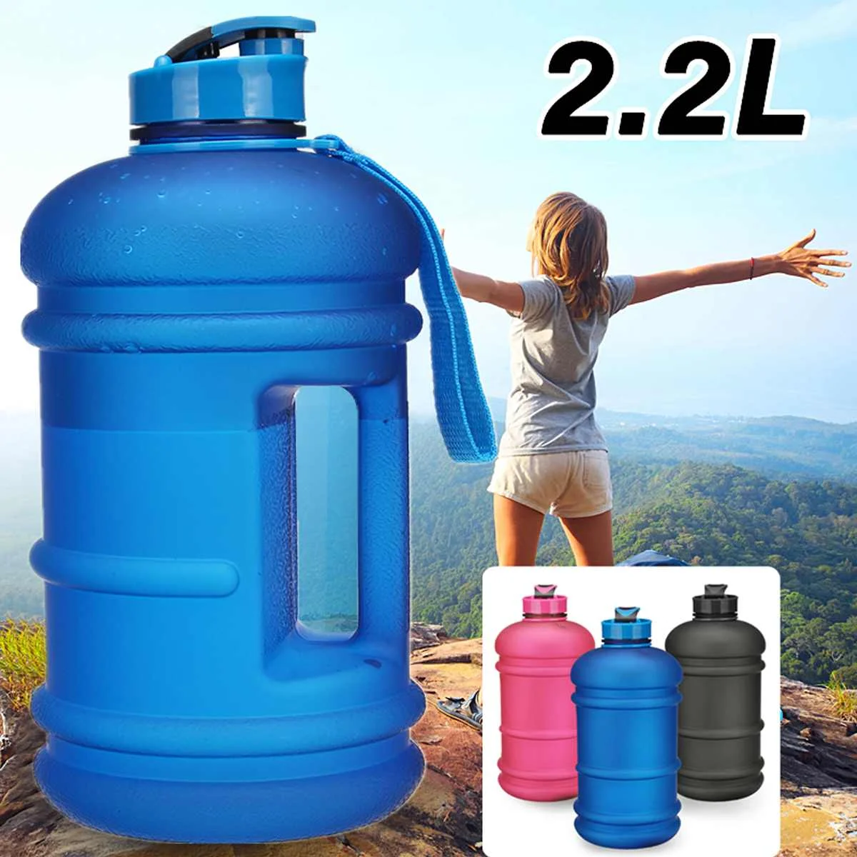 

Plastic Water Bottles Wide Mouth Large Capacity BPA Free Training Drinking Gallon Water Bottle botella de agua