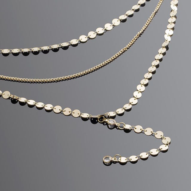 Multilayer Sequins Rhinestone Tassel Pendants Chain Necklace Choker Collar Women Jewelry