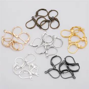 

20pcs/lot 10x15mm France Lever Earring Hooks Findings Rose Gold Silver Color Copper Earring Hoops Ear Wire For Jewelry Making