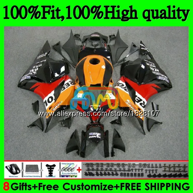 Литья под давлением для HONDA Repsol orange CBR600RR CBR600 RR F5 09, 10, 11, 12, 105BS. 2 CBR 600 RR 600RR 600CC 2009 2010 2011 2012 обтекатели