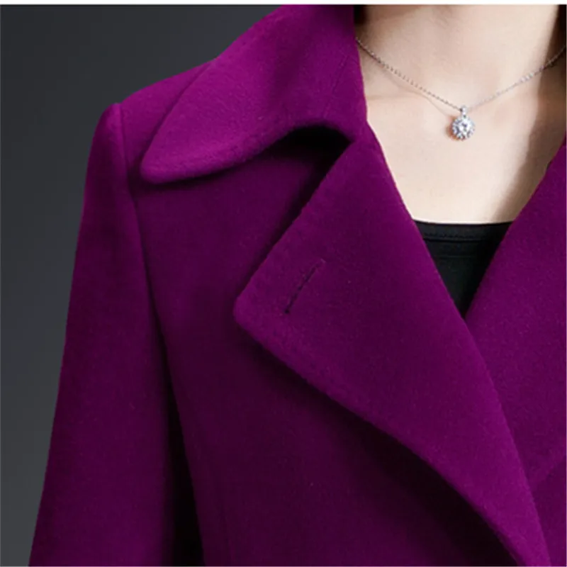 Женское шерстяное пальто осень зима размера плюс 5XL Элегантное Длинное Пальто Женская куртка шерстяное пальто высокого качества Abrigos Mujer