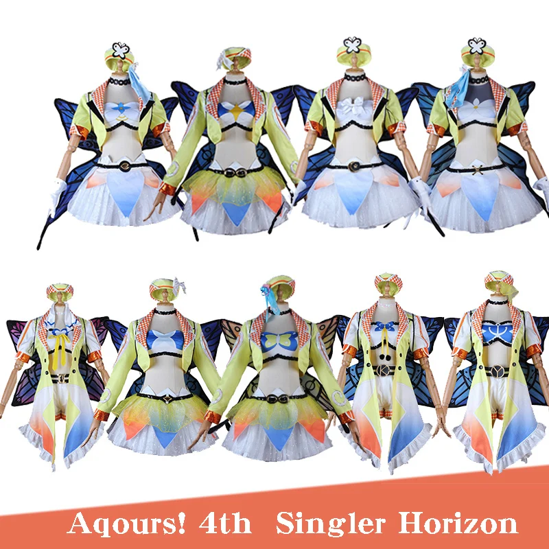 Love Live Sunshine Aqours 4th Singler Mitaiken HORIZON 9 символов Kurosawa Ruby Dia Hanamaru платье униформа костюмы