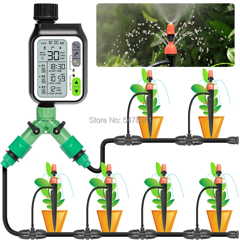 Rain Sensor Irrigation Timer Lcd Screen Electronic Automatic Sprinkler
