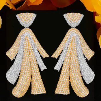 

missvikki Dubai New Gothic Trendy Big Dangle Earrings For Women Bridal Wedding Daily Party Luxury Noble Jewelry High Quality