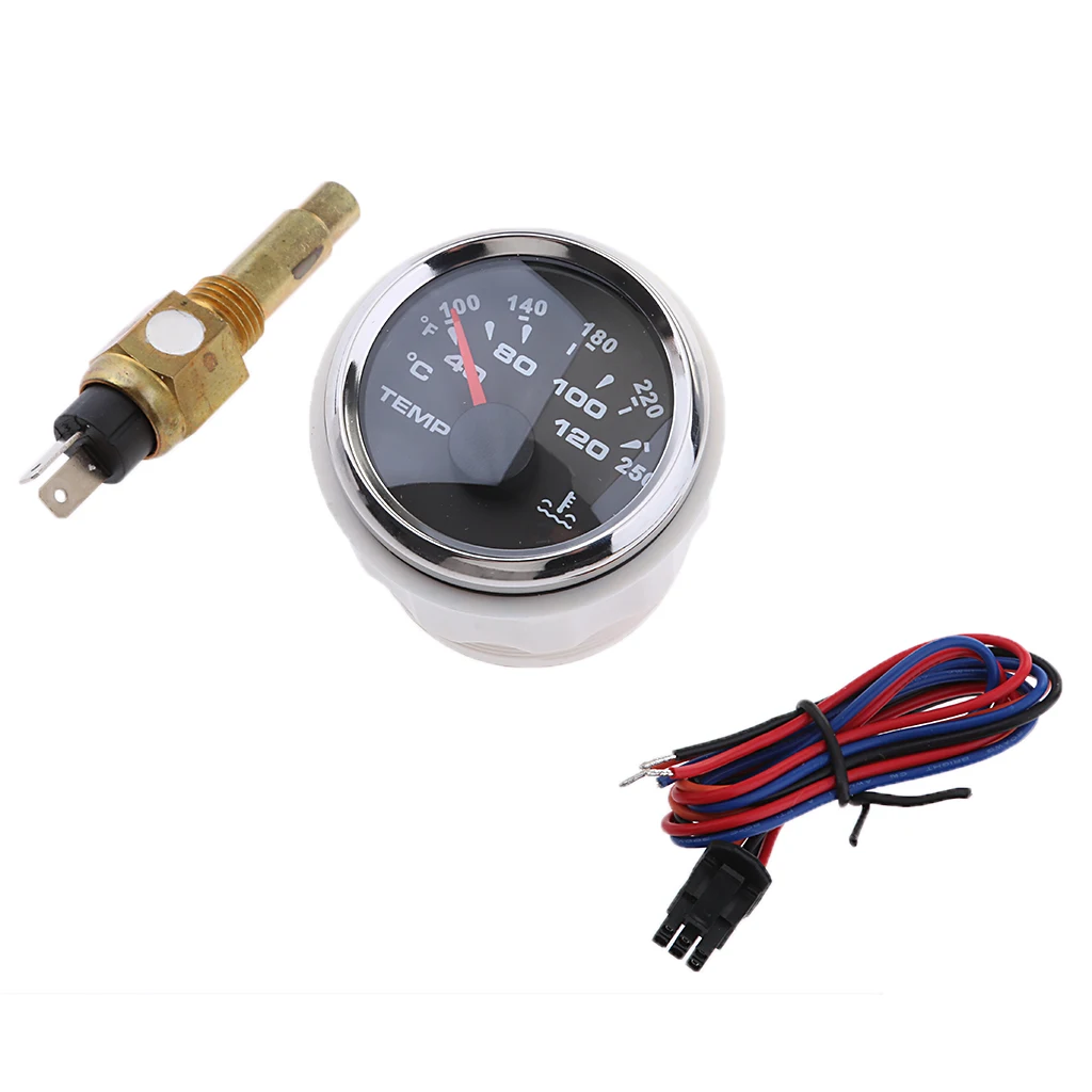 

52mm 2" Waterproof Marine Boat Water Temperature Gauge with Sensor