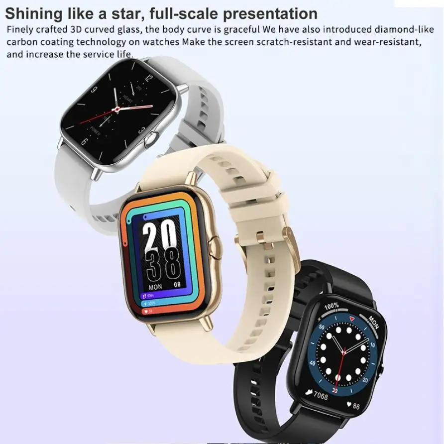 DT94 1.78 inch Bluetooth Call Smart Watch Full Touch Blood Pressure Heart Rate Monitor Smartwatch Wristband for Android IOS