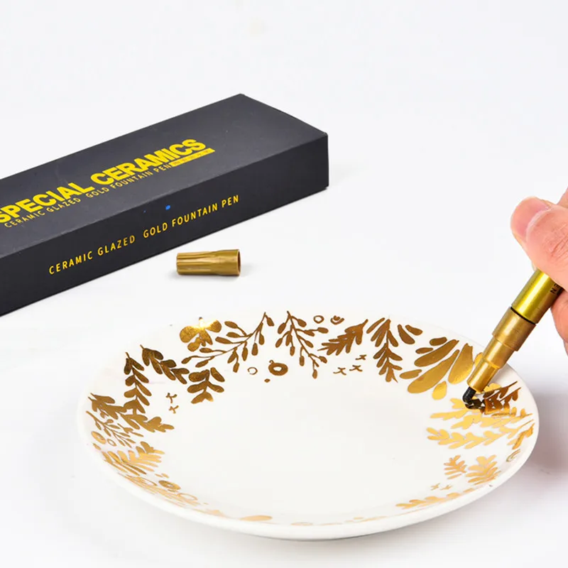 Pottery Ceramic Gold Water Pen Pottery Glazed Paint Pen Pottery