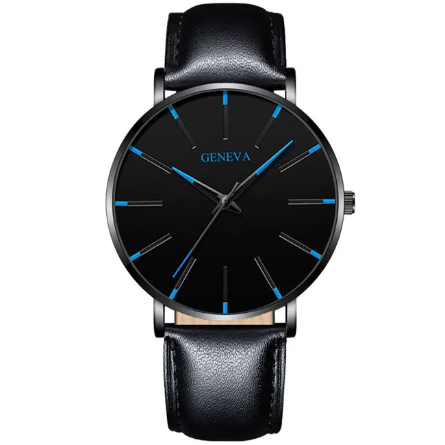 Минималистичные мужские модные ультра тонкие часы простые мужские деловые часы из нержавеющей стали с сетчатым ремешком кварцевые часы Relogio Masculino - Цвет: L Black Blue