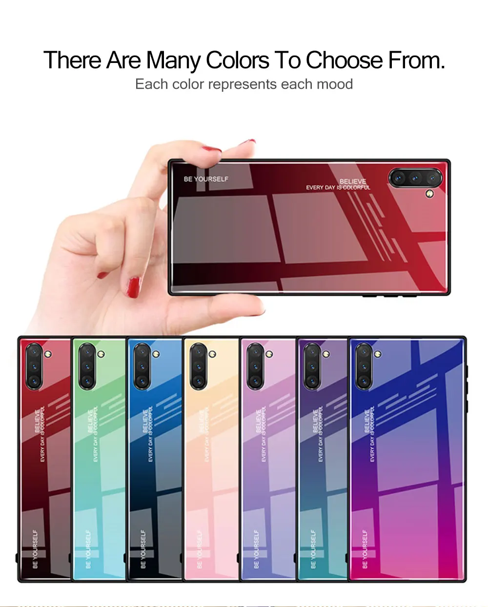 Чехол из градиентного стекла для samsung Galaxy Note 10+ чехол, роскошный стеклянный чехол для телефона, чехол для samsung Note 10 Plus Note 10+ 5G
