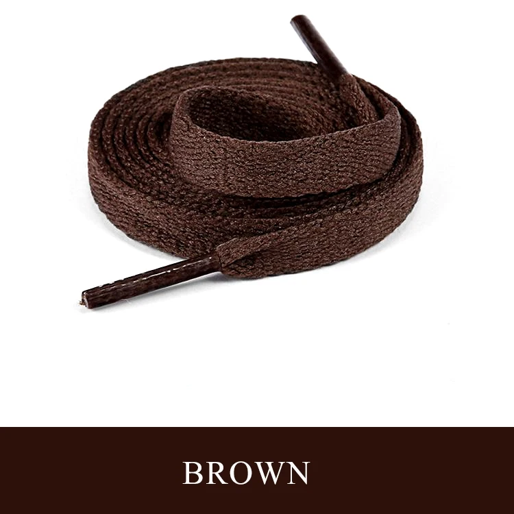 BROWN 8 мм широкие плоские шнурки для обуви кружевные шнурки для спортивные туфли 24 цвета - Цвет: BROWN