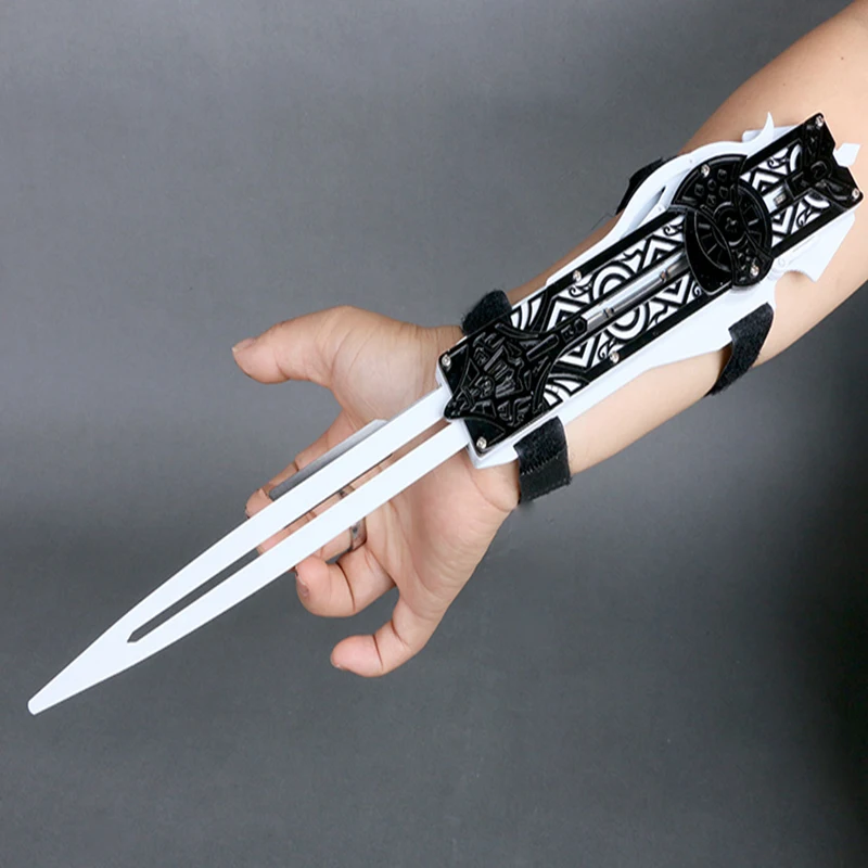 

Hot Selling Assassin Hidden Plastic Sleeve Sword Action Figure Hidden Sword Edward Weapon Blade Can Pop Up Children's Toy Gift