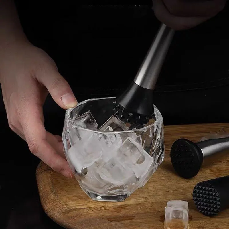 Stainless Steel Crushed Popsicle Juice Manual Mashing Hammer Bartending Tool Bar Milk Tea Drink Crushed Ice Making Tool