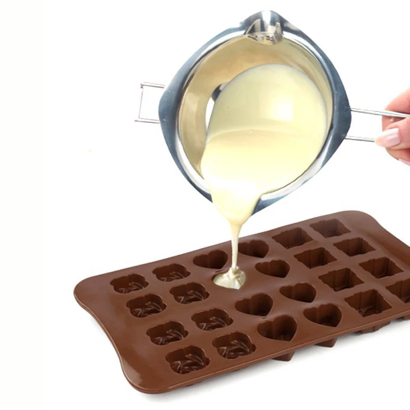 Non-Stick Silicone Chocolate Mold Rose Heart Gift Shape Jelly Candy Cake Mould Fondant Baking Tray Ice Cube Cake Decorating Tool
