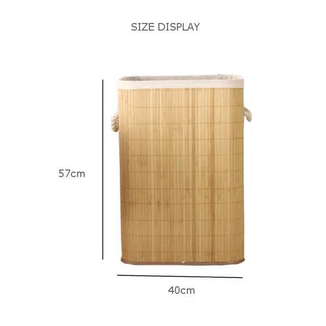 Folding Bamboo Laundry Basket with Bamboo