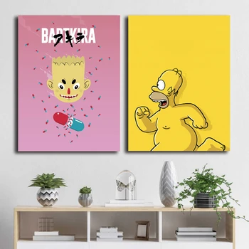

Canvas HD Prints The Simpsons Painting Wall Art Bart Poster Modern Classic Cartoon Home Decor Modular Pictures For Living Room