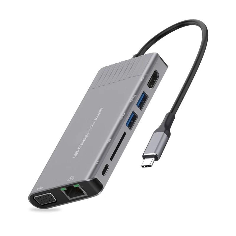 USBC до 1000 м Rj45 гигабитный Ethernet концентратор HDMI 4K VGA SD 3,5 мм аудио PD Зарядка Тип C док-станция для Macbook Galaxy S8 S9 S10 Dex режим