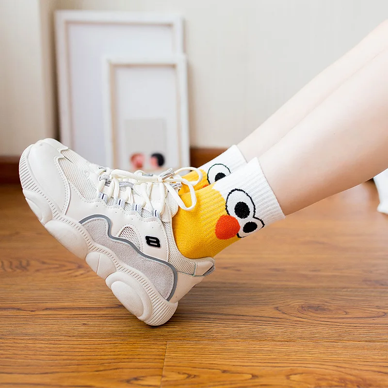 Милые Kawaii хлопковые носки-трубы с рисунком животных повседневные забавные удобные Японские Женские носки Harajuku Осень-зима
