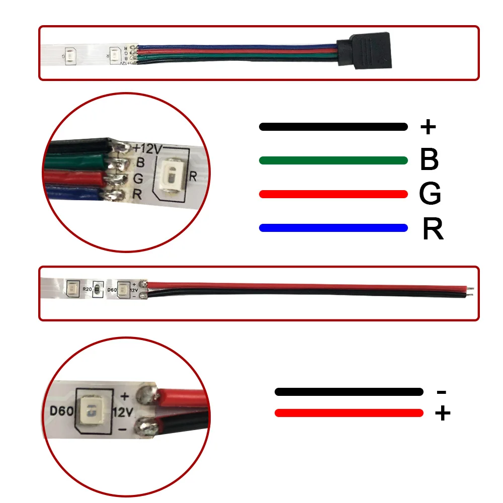 10 шт. 4 Pin коробка передач с Светодиодные ленты светодиодный лента светодиодный контроллер кабель с разъемом-розеткой провод гибкая светодиодная лента для прокладки джемпер для SMD 5050