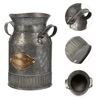 

1 pc Vintage Antique Iron Decorative Flowerpot Dried Flower Vase Plant Pot for Home