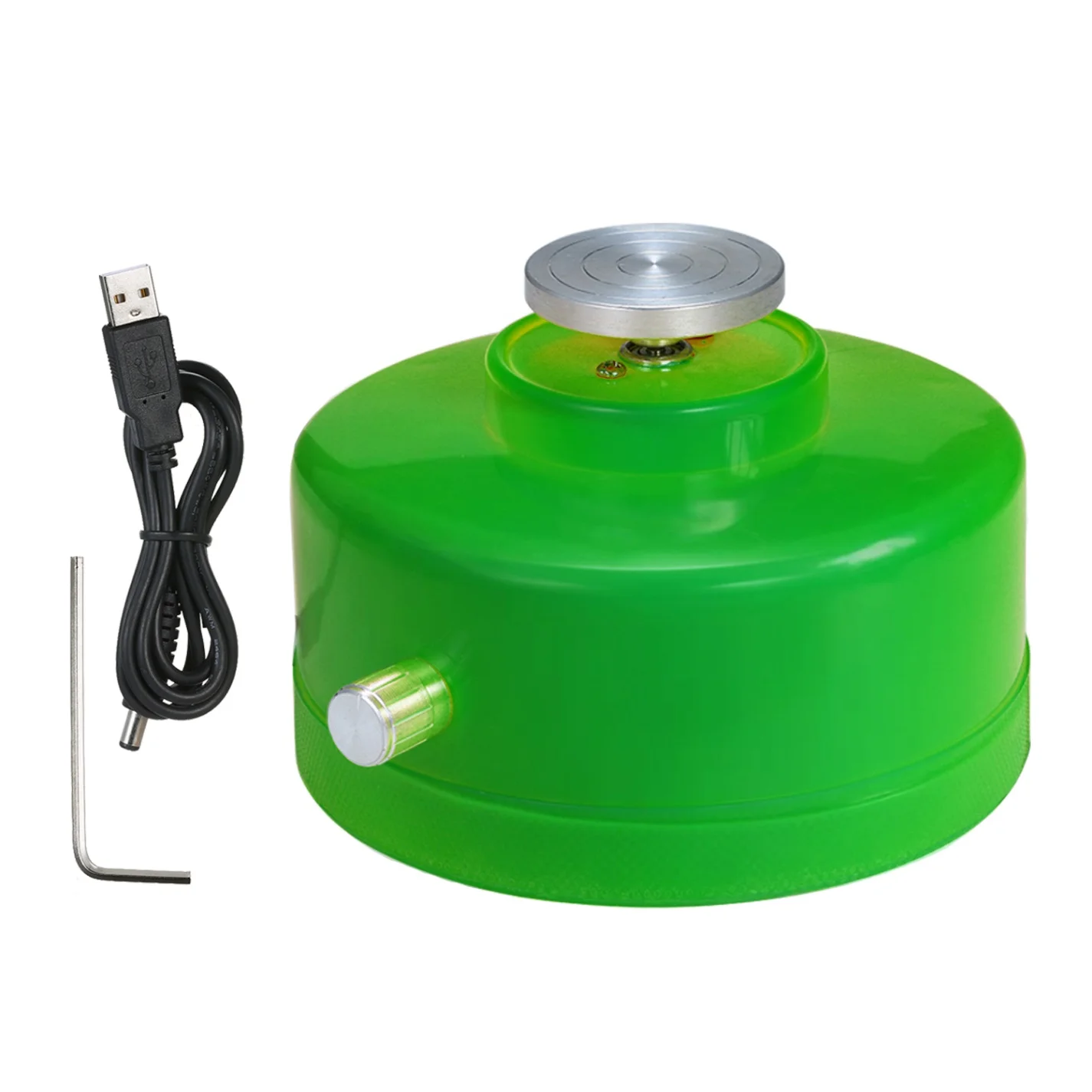 Green USB Мини электрическая гончарная машина колеса 4,3 см Электрический поворотный стол ручной работы глиняные метания делая керамическую машину DIY ремесло - Цвет: Green