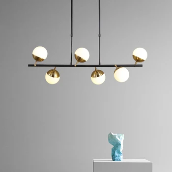 

Creative personality Milan design 6 heads Replicas Bolle lamp G4 LED glass ball pendant lamp for Living room Restaurant Bar