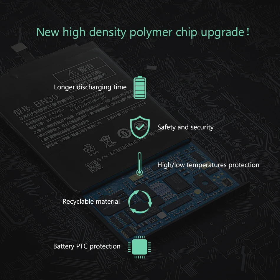 BN30 3030mAh аккумулятор для Xiaomi Redmi 4A литий-ионная аккумуляторная батарея