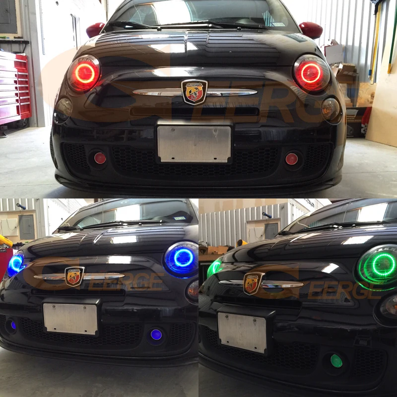 For Fiat Abarth 500 C 595 695 Multi-Color RGB LED Angel Eyes