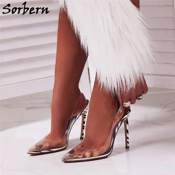 

Sorbern Fashion See Through Pvc Slingback Pump Shoe Ladies High Heel Stilettos Designer Shoes Women Luxury 2020 Size 12 Heels
