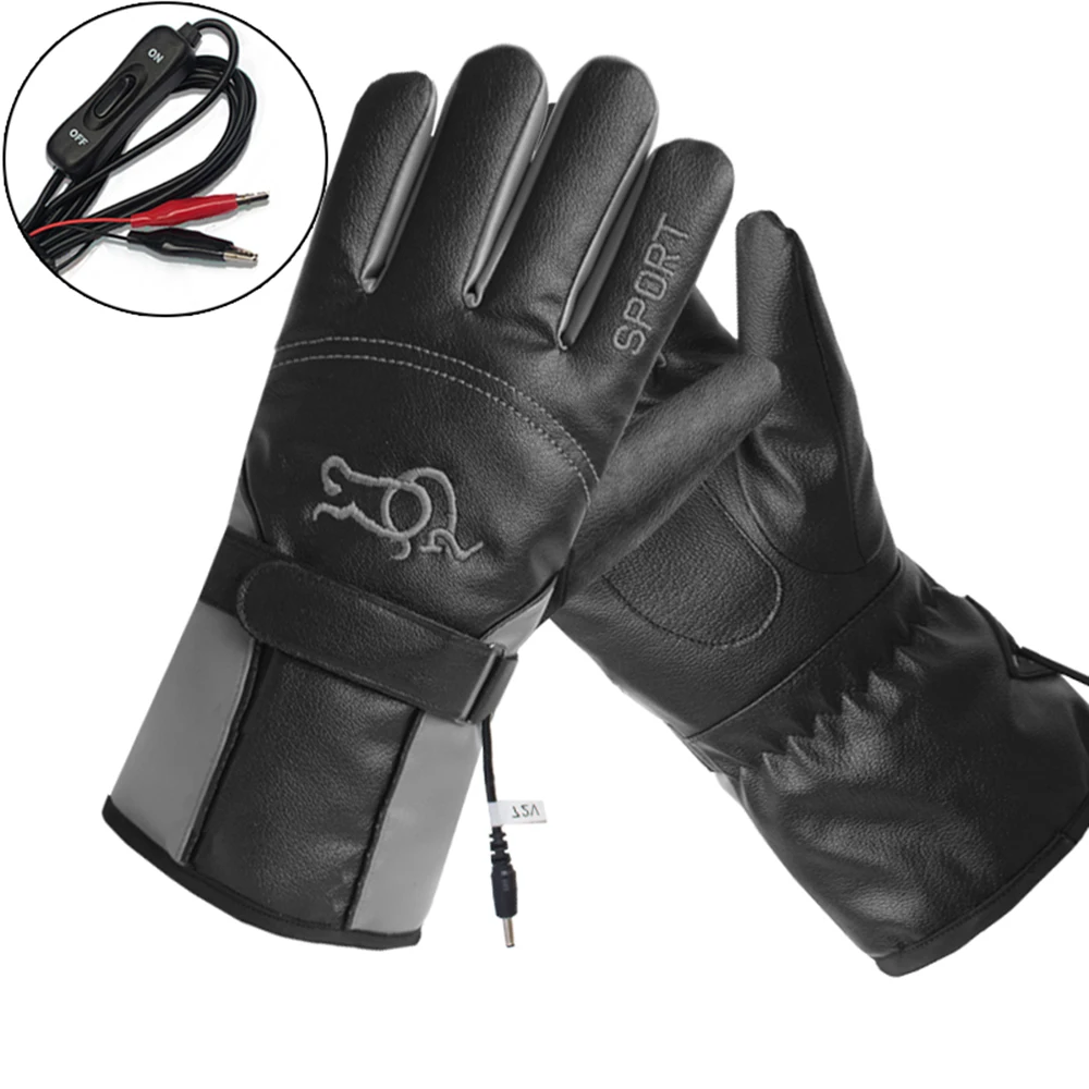 HEROBIKER зимние Мотоциклетные Перчатки Guantes Moto с сенсорным экраном на батарейках, мотоциклетные гоночные водонепроницаемые перчатки с подогревом - Color: For Motorcycle Gray