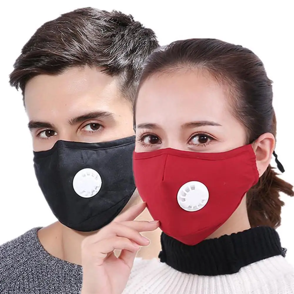 Анти PM2.5 дыхательная маска хлопок дымка клапан Анти-пыль Здоровье полости рта маска Активированный уголь респиратор рот Муфельная маска
