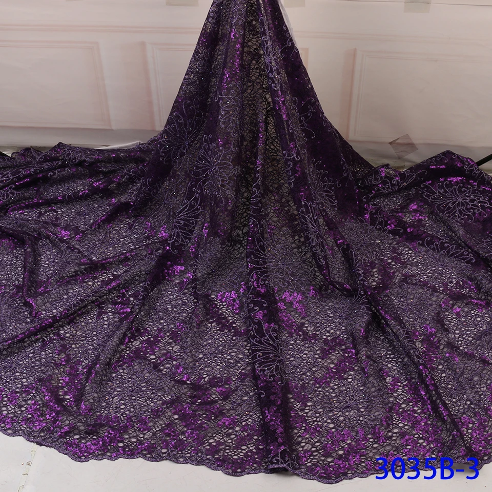 NIAI африканская Кружевная Ткань 5 ярдов высокое качество кружевной тюль французская вышитая сетчатая кружевная ткань для женского платья XY3035B-3