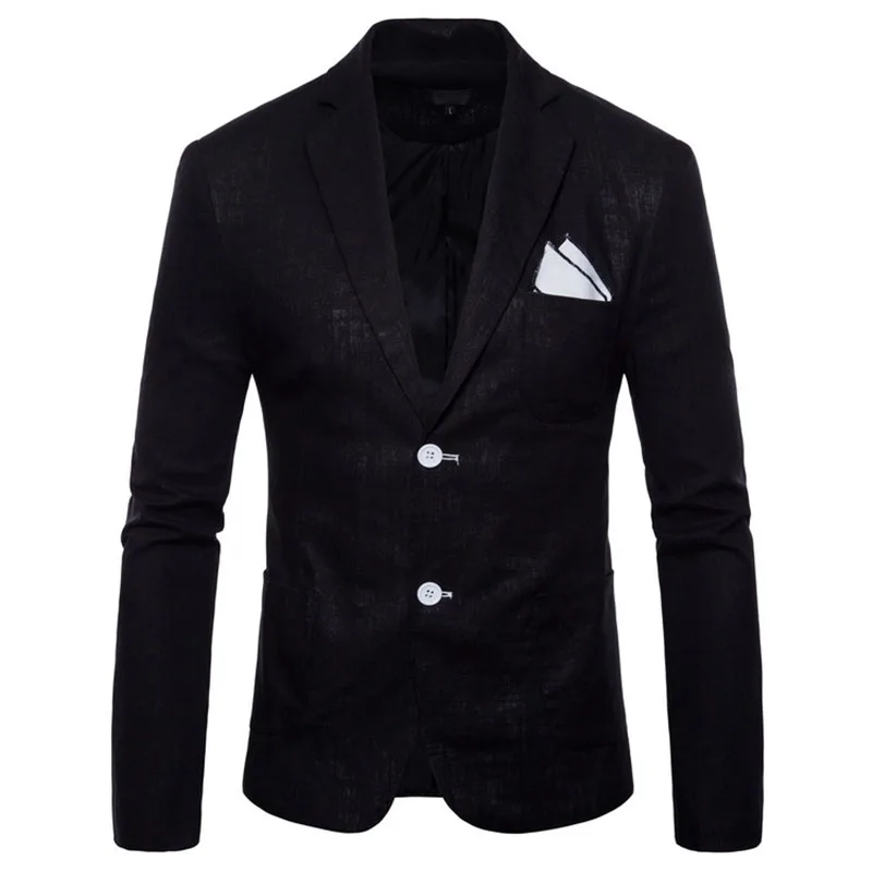 Новая мода Для мужчин пиджаки корейский Slim Fit осенняя одежда верхняя одежда плюс Размеры с длинным рукавом Smart повседневные куртки пальто для мужчин M-4XL - Цвет: Black