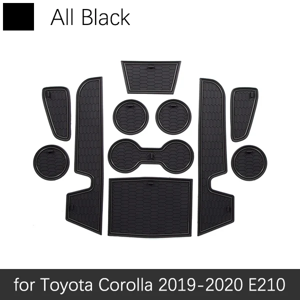 Black Противоскользящий резиновый подстаканник для Toyota Corolla E210, коврик для двери, наклейки, автомобильный Стайлинг, подстаканник - Название цвета: Black