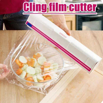 

Plastic Wrap Dispenser Holder Cutter Food Wrap Kitchen Food Plastic Wraps Hold OCT998