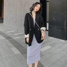 Spring 2020 new solid color women's blazer Korean casual plus size jacket feminine Elegant loose double-breasted suit