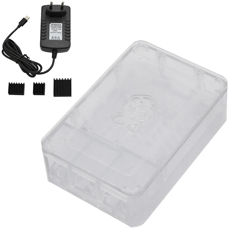 Для Raspberry Pi ABS чехол Корпус коробка с теплоотвод 5 V/3A Питание для Raspberry Pi 4B