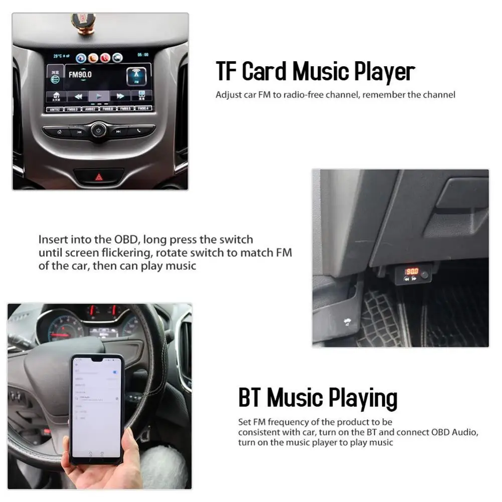 Автомобильный БД музыкальный плеер V12 Bluetooth Авто сканер Fm мобильный телефон аудио fm-передатчик музыкальный диагностический 2 в 1