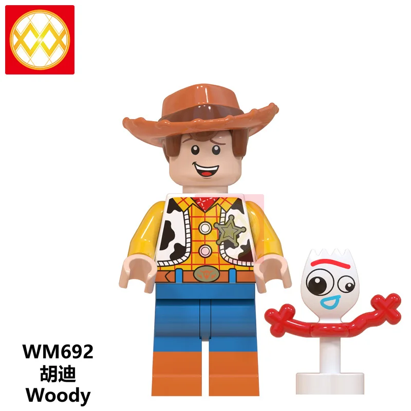 20 штук, WM6077, рождественские строительные блоки, в полоску Gizmo Stay Puft, единорог, Базз Лайтер, инопланетянин, Вуди, Даки, модель, детские игрушки - Цвет: Лиловый