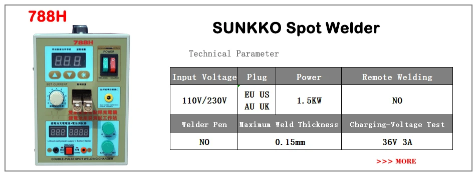 SUNKKO 737 г+ 18650 кВт точечная сварочная машина для батарей, никель-полосное соединение, аккумулятор точечной сварки, высокомощная сварочная ручка