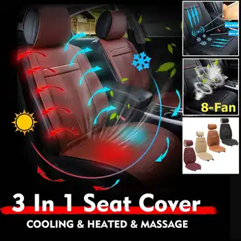 

3 In 1 Car Seat Cover Cooling & Warm Heated & Massage Chair Cushion with 8 Fan Multifunction Automobiles Seat Covers Universal