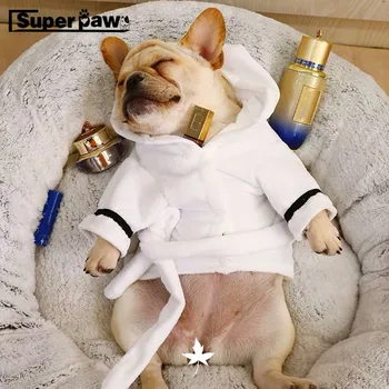 

New Dog Bathrobe Pajamas nighty Clothes Pet Puppy Soft Coat Schnauzer Chihuahua Jacket for Dogs In Winter Keeping Warm CJC01