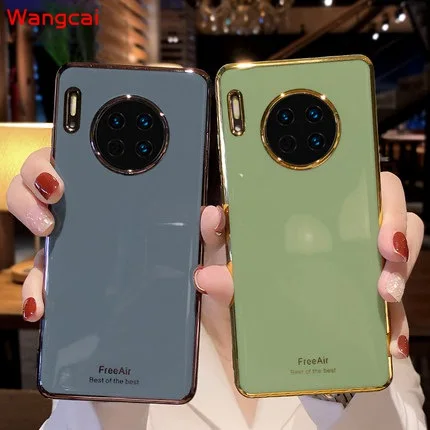 Для Huawei Mate 30 20 P40 Pro Honor V30 9X 10 Lite Nova 7i 6 SE 5T чехол покрытие авокадо зеленый блестящий
