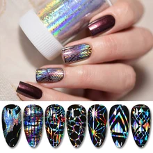 1 Roll Shiny Laser Nail Sticker  Foils Paper sparkly Stripe Nail Tips Transfer Nail Art Sticker Decoration